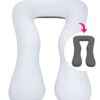Amilian Schwangerschaftskissen zum Schlafen Lagerungskissen Seitenschläferkissen ink.Bezug Erwachsene Baby Bed universell groß TYP A pregnancy pillow bodypillow Weiß Anthrazit 100% Baumwolle Oberstoff 100% Polypropylen, Füllung 100% Polyester