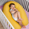 Amilian Stillkissen mit Füllung Seitenschläferkissen fürs Baby 170 cm inkl Bezug 100% Baumwolle mit Reißverschluss Babykissen in vielen Designs erhältlich Muster Senfgelb 100% Baumwolle Oberstoff 100% Polypropylen, Füllung 100% Polyester - Image 4