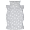 Amilian Kinderbettwäsche 2-teilig 100% Baumwolle Babybettwäsche für Baby Bettbezug 100x135cm, Kopfkissenbezug 40x60cm, Pusteblume grau 100% Baumwolle