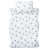 Amilian Kinderbettwäsche 2-teilig 100% Baumwolle Babybettwäsche für Baby Bettbezug 100x135cm, Kopfkissenbezug 40x60cm, Pusteblume weiß 100% Baumwolle