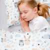 Amilian Kinderbettwäsche 2-teilig 100% Baumwolle 100 x 135 cm, Kopfkissenbezug 40 x 60 cm, mit Hotelverschluß Lichtung grau 100% Baumwolle - Image 3