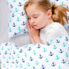Amilian Kinderbettwäsche 2-teilig 100% Baumwolle Babybettwäsche für Baby Bettbezug 100x135cm, Kopfkissenbezug 40x60cm, Anker artdeco 100% Baumwolle - Image 3