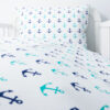 Amilian Kinderbettwäsche 2-teilig 100% Baumwolle Babybettwäsche für Baby Bettbezug 100x135cm, Kopfkissenbezug 40x60cm, Anker artdeco 100% Baumwolle - Image 6