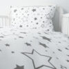 Amilian Kinderbettwäsche 2-teilig 100% Baumwolle Babybettwäsche für Baby Bettbezug 100x135cm, Kopfkissenbezug 40x60cm, Gute Nacht grau 100% Baumwolle - Image 6