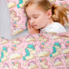 Amilian Kinderbettwäsche 2-teilig 100% Baumwolle Babybettwäsche für Baby Bettbezug 100x135cm, Kopfkissenbezug 40x60cm, Einhorn Neu 100% Baumwolle - Image 3
