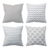 Amilian 4er Set: Kissenbezug, Kissenbezüge, Kissenhülle, Zierkissenbezug, Kopfkissenbezug für Sofa, Schlafzimmer, Deko Kissen, Dekorative Dekokissen, Sofakissen; 40x40 cm 16x16 inch SET 10 100% Baumwolle