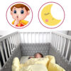 Amilian Bettumrandung Babybett Baby Kinder weich Nestchen Kantenschutz Baby Bettnestchen Kopfumrandung Zubehör für Laufstall Umrandungen Bettausstattung Bettschlange 420 Sternschnuppe grau Oberstoff: 100% Baumwolle, Füllung: 100% Polyester - Image 3