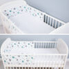 Amilian Bettumrandung Babybett Baby Kinder weich Nestchen Kantenschutz Baby Bettnestchen Kopfumrandung Zubehör für Laufstall Umrandungen Bettausstattung Bettschlange 210 Sternschnuppe türkis Oberstoff: 100% Baumwolle, Füllung: 100% Polyester - Image 6