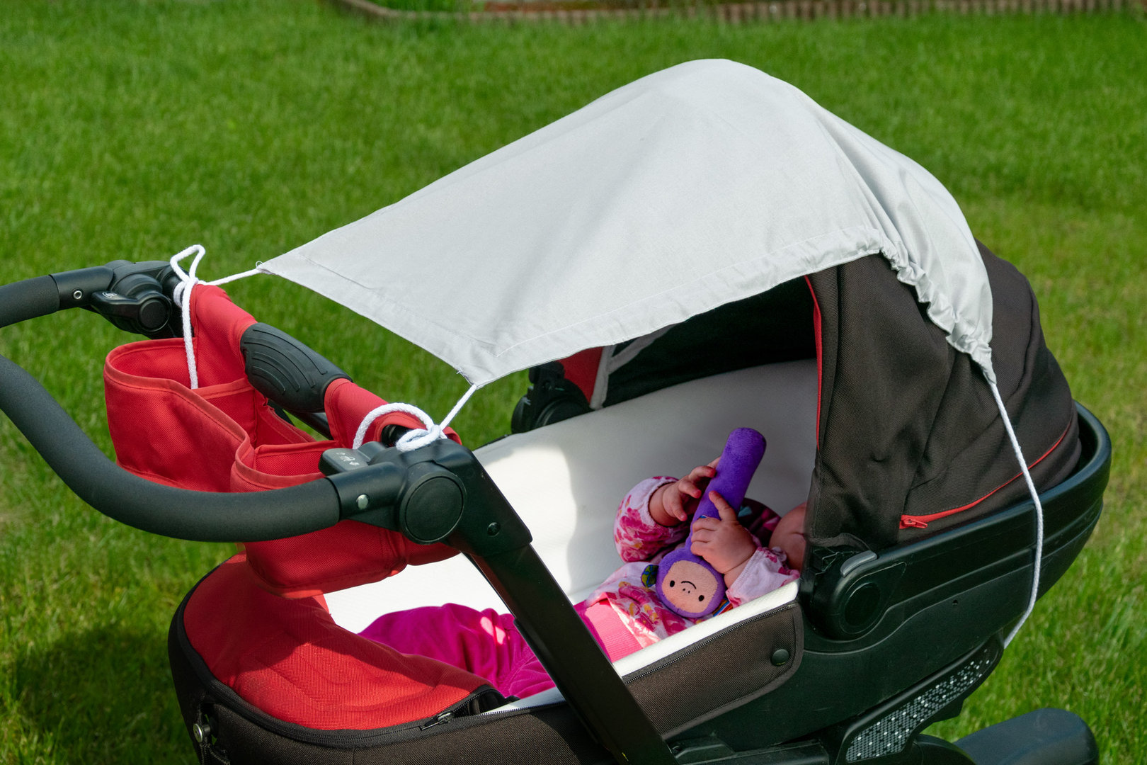Sonnensegel für jeden Kinderwagen, UVSonnenschutz Hellgrau Amilian