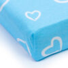 Spannbettlaken Spannbetttuch für Babybett Kinderbett Herzen Blau 140cm x 70cm 100% Baumwolle