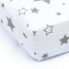 Spannbettlaken Spannbetttuch für Babybett Kinderbett Gute Nacht Grau 140cm x 70cm 100% Baumwolle