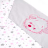 Amilian Kinderwagenset mit Stickerei fürs Baby Bettwäsche für Kinderwagen 80x80cm + 35x40cm Bezüge Baumwolle (Sternchen KLEIN Rosa/Hellgrau + BÄR, 2 tlg.) 100% Baumwolle