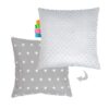 Kissen MIT FÜLLUNG Dekokissen Kuschlig Flauschig 40cm x 40cm Sternchen grau/grau 100% Baumwolle Oberstoff 100% Polypropylen, Füllung 100% Polyester - Image 4