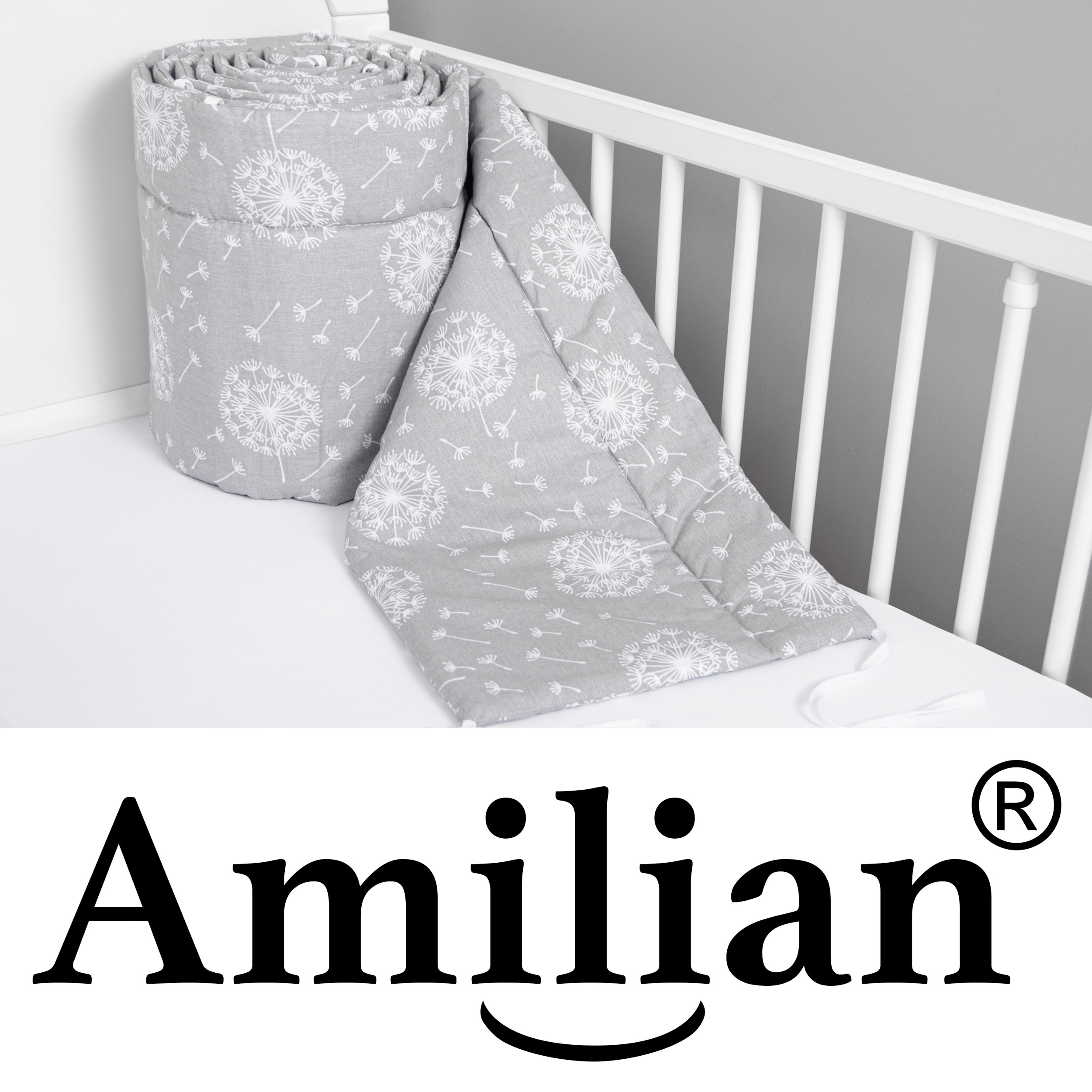 Bettumrandung Nestchen 360x30 cm Pusteblume Grau - Image 6