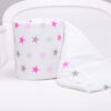 Bettumrandung Nestchen 210x30 cm Stickerei Sternchen groß Rosa Bettnestchen Baby Kantenschutz Oberstoff: 100% Baumwolle, Füllung: 100% Polyester - Image 2