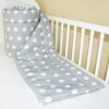 Bettumrandung Nestchen 360x30 cm Pünktchen Grau Bettnestchen Baby Kantenschutz Oberstoff: 100% Baumwolle, Füllung: 100% Polyester