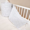 Bettumrandung Nestchen 180x30 cm Pünktchen weiß Bettnestchen Baby Kantenschutz Oberstoff: 100% Baumwolle, Füllung: 100% Polyester
