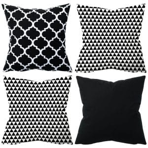 4er Set Dekorative Kissen 45×45 cm Dekokissen mit Füllung Set 25 100% Baumwolle Oberstoff 100% Polypropylen, Füllung 100% Polyester