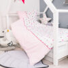 Amilian 2-teilig Set aus 100% Baumwolle, mit Hotelverschluß: weiche flauschige Bettbezug 135x200, Kopfkissenbezug 80 x 80 cm Sternchen rosa hellrosa 100% Baumwolle - Image 4