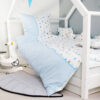 Amilian 2-teilig Set aus 100% Baumwolle, mit Hotelverschluß: weiche flauschige Bettbezug 135x200, Kopfkissenbezug 80 x 80 cm Sternchen blau hellblau 100% Baumwolle - Image 4