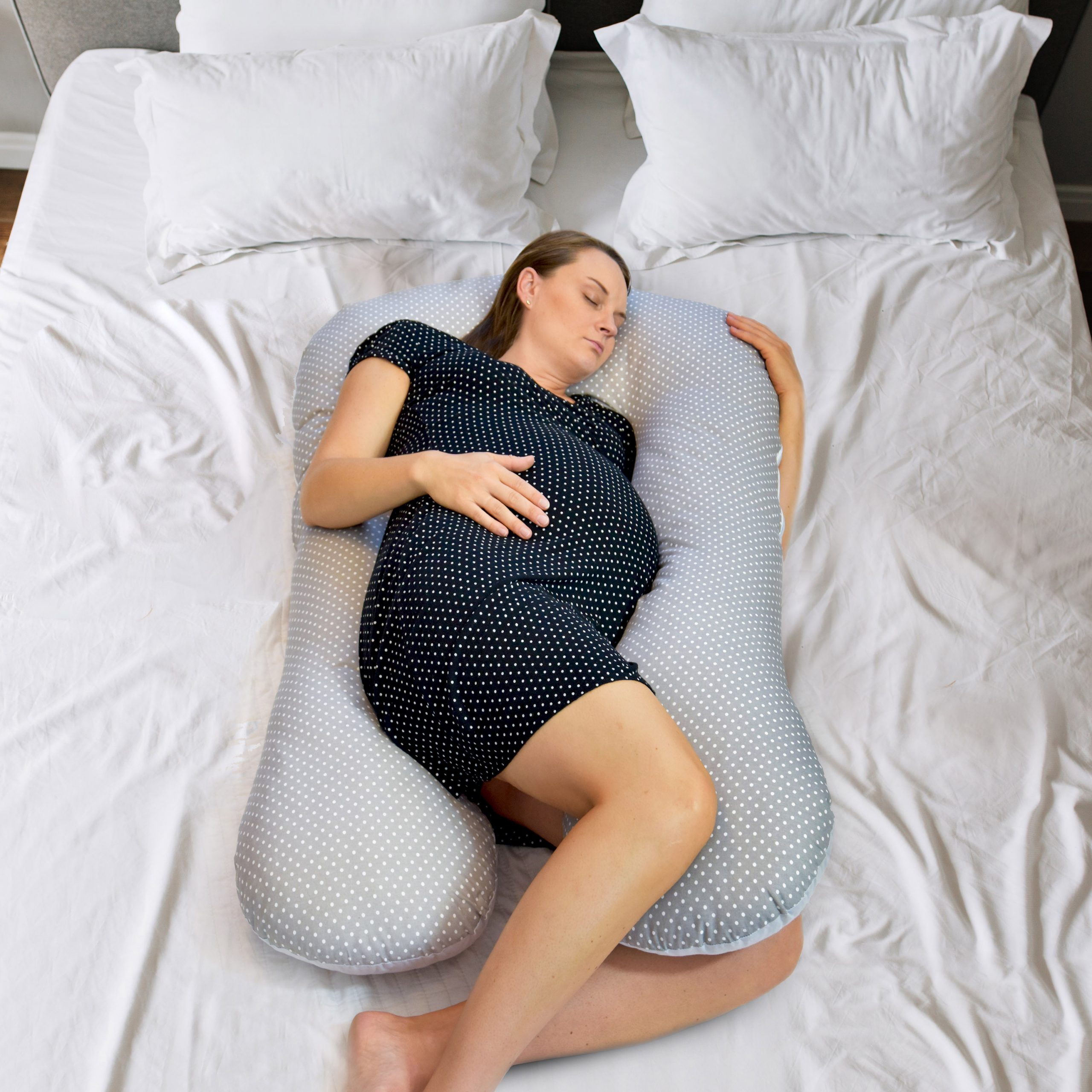 Amilian Kissenbezug für Schwangerschaftskissen Lagerungskissen Relaxkissen Grau TYP A