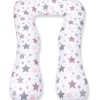 Amilian Schwangerschaftskissen zum Schlafen Lagerungskissen Seitenschläferkissen ink.Bezug Erwachsene Baby Bed universell groß TYP A pregnancy pillow bodypillow Sternschnuppe rosa 100% Baumwolle Oberstoff 100% Polypropylen, Füllung 100% Polyester