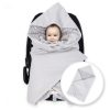 Amilian Baby Einschlagdecke, Decke, Babydecke, Fußsäck, Kuscheldecke mit Kapuze, universal für Babyschale, Autositz, Buggy Kinderwagen ca. 90x90 cm, Baumwolle, Baby Car Seat Blanket B01 Oberstoff 1: 100% Baumwolle, Oberstoff 2 : 100% Polyester, Füllung: 100% Polyester - Image 2