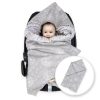 Amilian Baby Einschlagdecke, Decke, Babydecke, Fußsäck, Kuscheldecke mit Kapuze, universal für Babyschale, Autositz, Buggy Kinderwagen ca. 90x90 cm, Baumwolle, Baby Car Seat Blanket B03 Oberstoff 1: 100% Baumwolle, Oberstoff 2 : 100% Polyester, Füllung: 100% Polyester - Image 2
