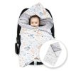 Amilian Baby Einschlagdecke, Decke, Babydecke, Fußsäck, Kuscheldecke mit Kapuze, universal für Babyschale, Autositz, Buggy Kinderwagen ca. 90x90 cm, Baumwolle, Baby Car Seat Blanket B08 Oberstoff 1: 100% Baumwolle, Oberstoff 2 : 100% Polyester, Füllung: 100% Polyester - Image 2