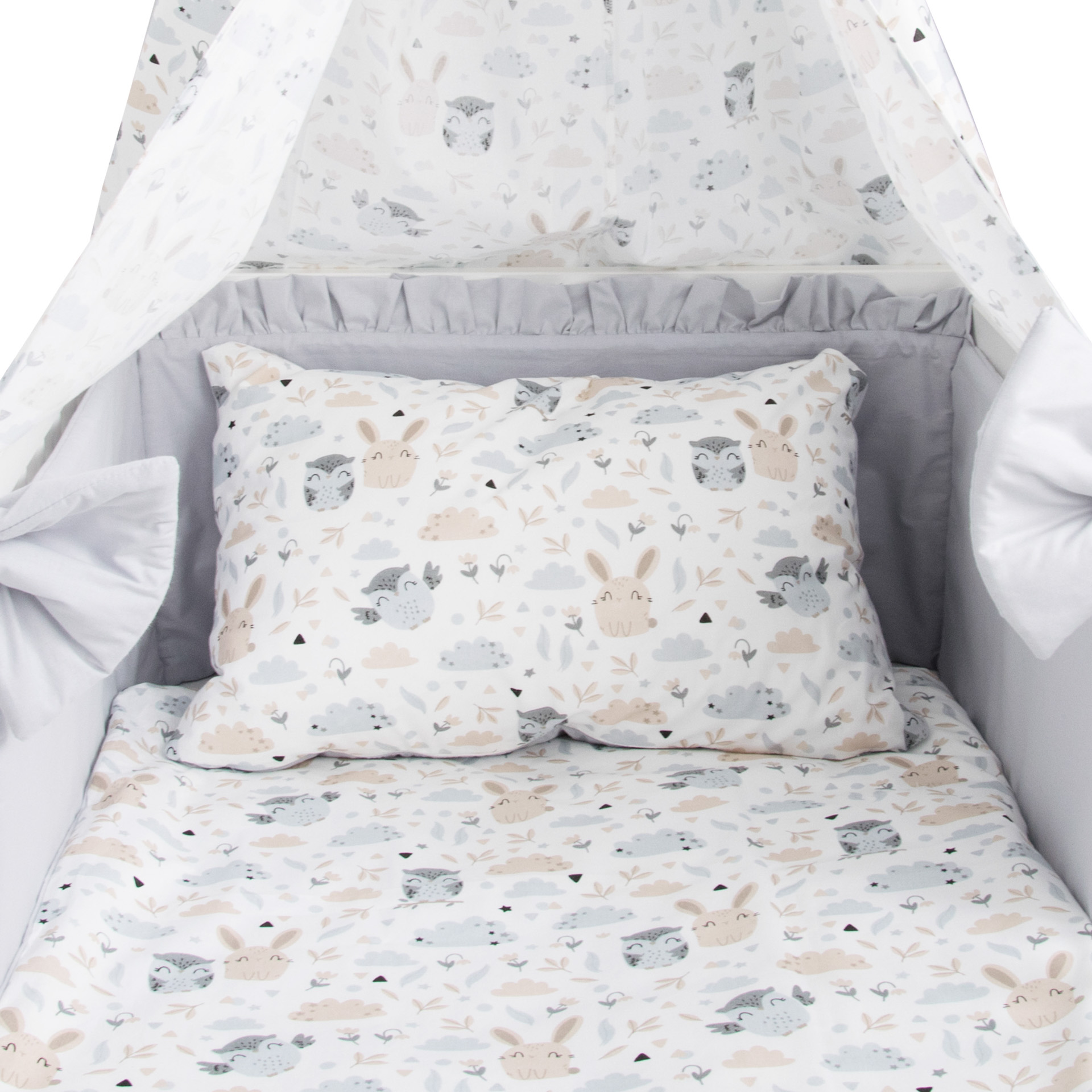 Baby Bettwäsche Nestchen Bettset 100x135 für Babybett Decke Kissen Bettumrandung 