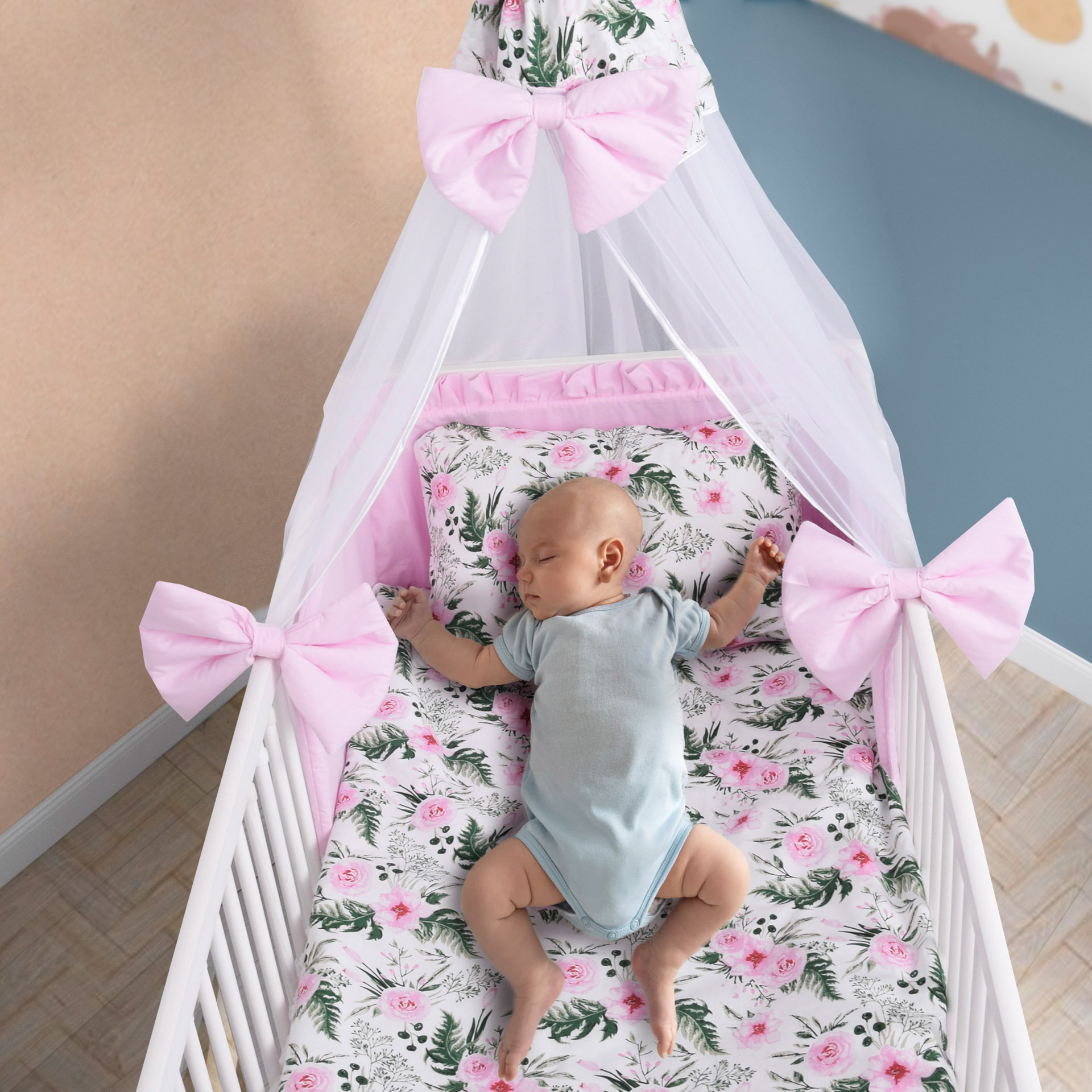 Baby Bettwäsche Bettset mit Nestchen Kinderbettwäsche Himmel 100x135cm NEU 