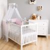 Amilian Baby Bettwäsche 7tlg Set mit Nestchen Kinderbettwäsche 100x135 Betthimmel Stern (A3)/ Sternchen Weiß auf Rosa (Chiffonhimmel) 100% Baumwolle 100% Polyester Oberstoff: 100% Baumwolle, Füllung: 100% Polyester Oberstoff: 100% Baumwolle, Füllung: 100% Polyester