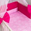 Amilian Baby Bettwäsche 7tlg Set mit Nestchen Kinderbettwäsche 100x135 Betthimmel Herzen rosa (Chiffonhimmel) 100% Baumwolle 100% Polyester Oberstoff: 100% Baumwolle, Füllung: 100% Polyester Oberstoff: 100% Baumwolle, Füllung: 100% Polyester - Image 3