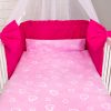 Amilian Baby Bettwäsche 7tlg Set mit Nestchen Kinderbettwäsche 100x135 Betthimmel Herzen rosa (Chiffonhimmel) 100% Baumwolle 100% Polyester Oberstoff: 100% Baumwolle, Füllung: 100% Polyester Oberstoff: 100% Baumwolle, Füllung: 100% Polyester - Image 4