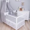 Amilian Baby Bettwäsche 7tlg Bettset mit Nestchen Kinderbettwäsche Himmel 100x135cm Pünktchen grau/MIX 14 (Vollstoffhimmel) 100% Baumwolle 100% Baumwolle Oberstoff: 100% Baumwolle, Füllung: 100% Polyester Oberstoff: 100% Baumwolle, Füllung: 100% Polyester
