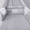 Amilian Baby Bettwäsche 7tlg Bettset mit Nestchen Kinderbettwäsche Himmel 100x135cm Pünktchen grau/MIX 14 (Vollstoffhimmel) 100% Baumwolle 100% Baumwolle Oberstoff: 100% Baumwolle, Füllung: 100% Polyester Oberstoff: 100% Baumwolle, Füllung: 100% Polyester - Image 3