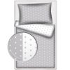 Amilian 2 tlg. Bettwäsche Baby Bettset Sternchen WEIß+GRAU Größe 100x135 cm (40x60 cm) 100% Baumwolle
