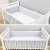 Amilian Bettumrandung Nest Kopfschutz Nestchen, Bettnestchen Baby Kantenschutz Bettausstattung Einfarbig: Grau 420x30 Oberstoff: 100% Baumwolle, Füllung: 100% Polyester - Image 6