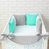 Amilian Bettumrandung Babybett weich Nestchen Kantenschutz Bettnestchen Kopfumrandung 210 cm für Laufstall Hausbett Kinder Kissen Polster (Design47) Oberstoff: 100% Baumwolle, Füllung: 100% Polyester - Image 2
