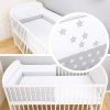 Amilian Bettumrandung Nest Kopfschutz Sternchen Grau mit STICKEREI Bettnestchen Baby Kantenschutz (210cm (für das Babybett 140x70cm- Kopfschutz)) Oberstoff: 100% Baumwolle, Füllung: 100% Polyester - Image 6