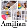 Amilian Bettumrandung Nest Kopfschutz Sternchen Grau mit STICKEREI Bettnestchen Baby Kantenschutz (210cm (für das Babybett 140x70cm- Kopfschutz)) Oberstoff: 100% Baumwolle, Füllung: 100% Polyester - Image 7