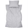 Amilian Kinderbettwäsche 2-teilig 100% Baumwolle Bettwäsche Babybettwäsche für Baby Bettbezug 100 x 135cm, Kopfkissenbezug 40 x 60 cm, Pünktchen Grau 100% Baumwolle