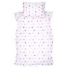Amilian Kinderbettwäsche 2-teilig 100% Baumwolle Babybettwäsche für Baby Bettbezug 100x135cm, Kopfkissenbezug 40x60cm, Sternchen Groß Rosa 100% Baumwolle