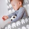Amilian Kinderbettwäsche 2-teilig 100% Baumwolle Babybettwäsche für Baby Bettbezug 100x135cm, Kopfkissenbezug 40x60cm, Elefant Grau Zickzack Grau 100% Baumwolle - Image 3