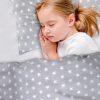 Amilian Kinderbettwäsche 2-teilig Babybettwäsche für Baby Bettbezug 100x135cm, Kopfkissenbezug 40x60cm, Sternchen Grau auf Weiß Sternchen Grau 100% Baumwolle - Image 3