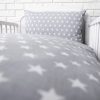 Amilian Kinderbettwäsche 2-teilig Babybettwäsche für Baby Bettbezug 100x135cm, Kopfkissenbezug 40x60cm, Sternchen Grau auf Weiß Sternchen Grau 100% Baumwolle - Image 6