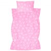 Amilian Kinderbettwäsche 2-teilig 100% Baumwolle Babybettwäsche für Baby Bettbezug 100x135cm, Kopfkissenbezug 40x60cm, Herzen Rosa 100% Baumwolle
