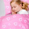 Amilian Kinderbettwäsche 2-teilig 100% Baumwolle Babybettwäsche für Baby Bettbezug 100x135cm, Kopfkissenbezug 40x60cm, Herzen Rosa 100% Baumwolle - Image 3