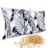 Kirschkernkissen 55 x 20cm Wärmekissen Wärmekompresse für Kinder Erwachsene Monstera Grau Oberstoff: 100% Baumwolle, Füllung: 100% Kirschkern