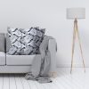 Amilian Dekokissen Kissenbezug Kissen 80cm x 80cm Monstera Grau 100% Baumwolle - Image 2